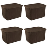 Case of 4 Espresso Sterilite 17 Gallon Weave Totes