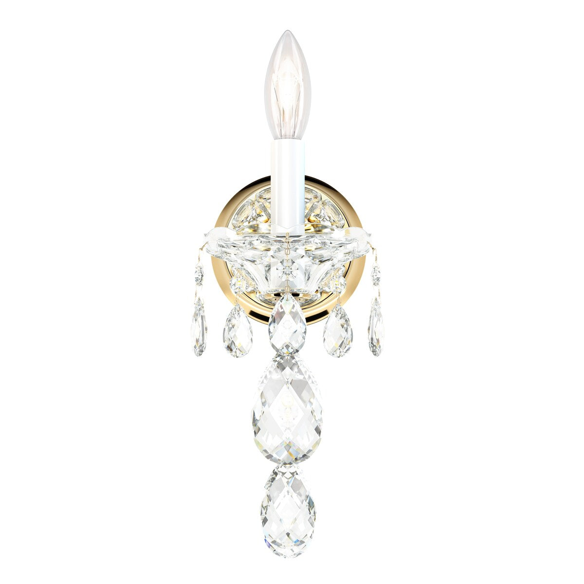 Sterlg 1 Light Wall Sconce Silver Clear Heritage Crystal - One Size