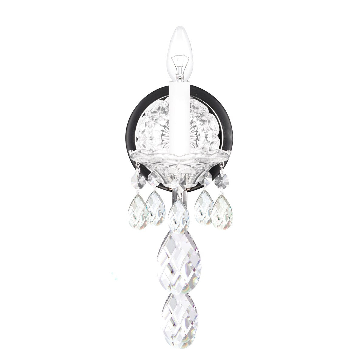 Sterlg 1 Light Wall Sconce Silver Clear Heritage Crystal - One Size