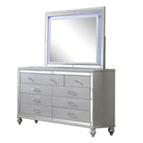 Sterling 4PC/5PC Contemporary Bedroom Set with Mirror Accents and LED Enhancements