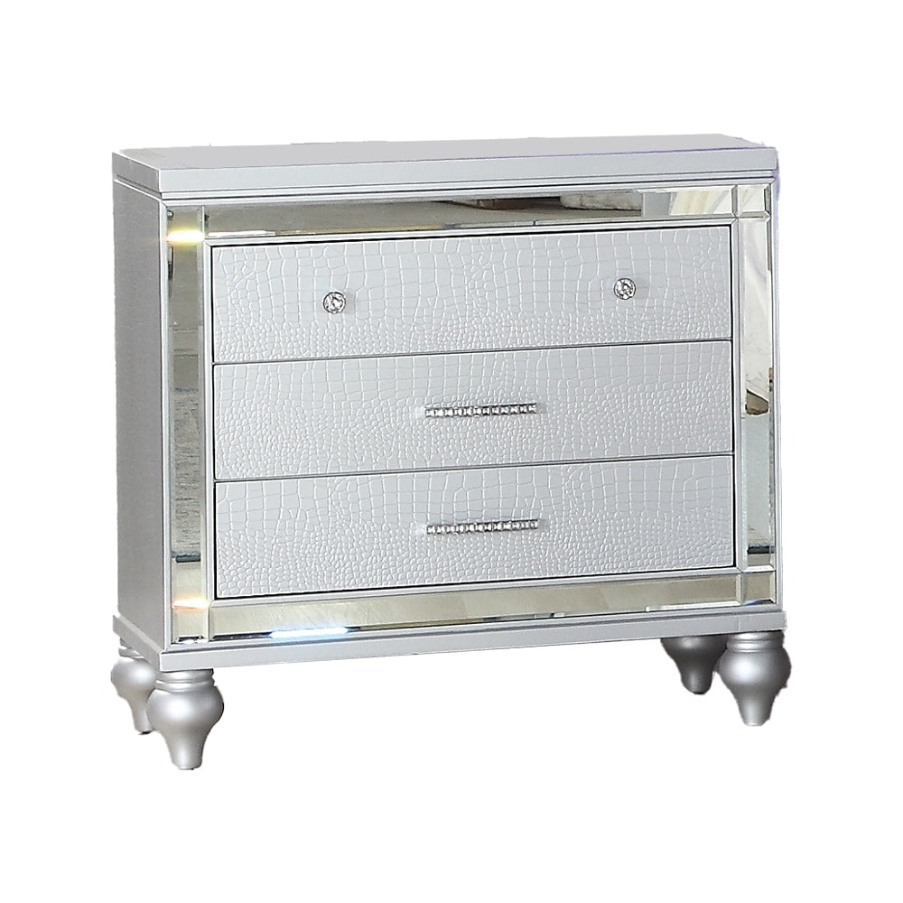 Sterling 4PC/5PC Contemporary Bedroom Set with Mirror Accents and LED Enhancements