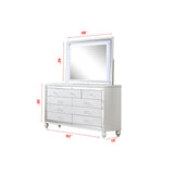 Sterling 4PC/5PC Contemporary Bedroom Set with Mirror Accents and LED Enhancements