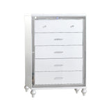 Sterling 4PC/5PC Contemporary Bedroom Set with Mirror Accents and LED Enhancements