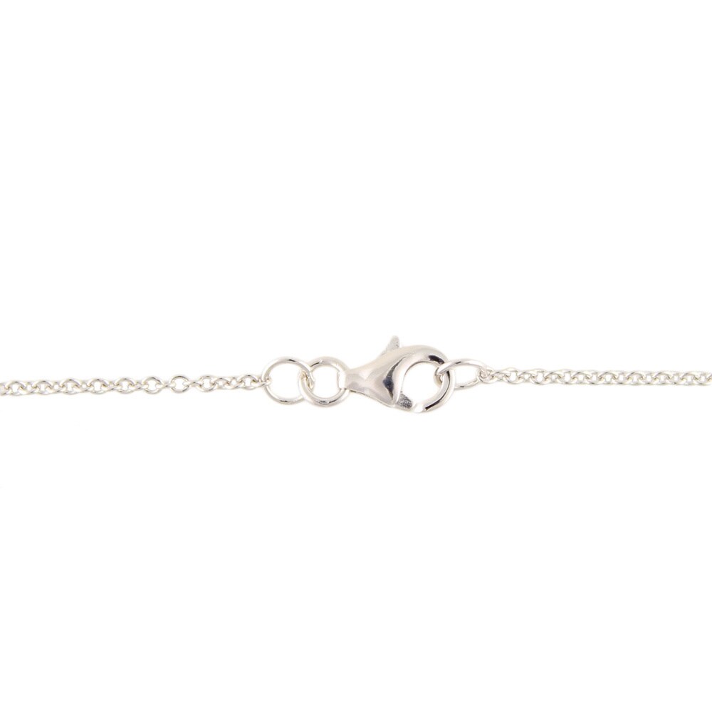Sterling Silver 2.37ctw White and Blue Zircon Circle Pendant Necklace