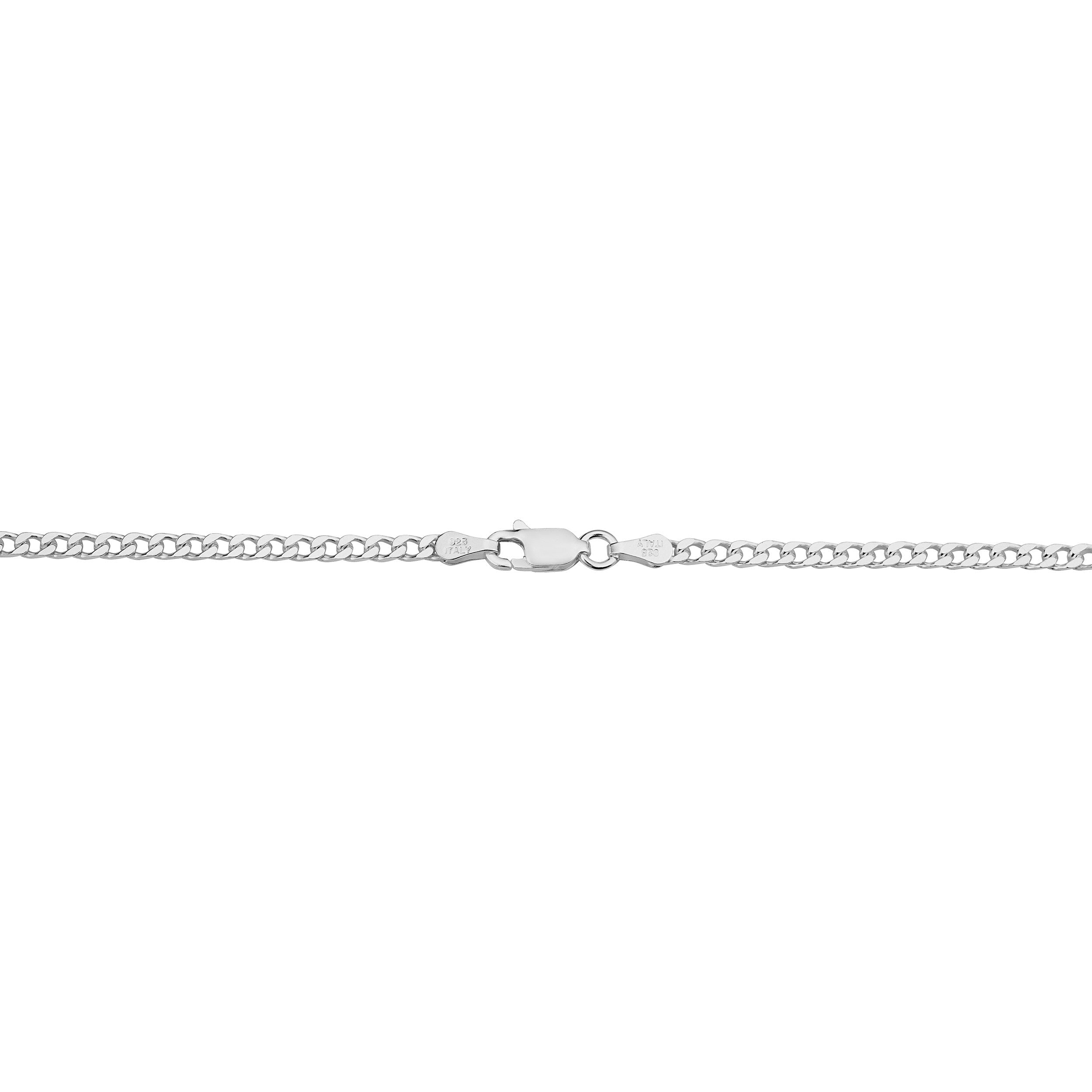 Sterling Silver Classic Curb Link Chain Necklace for Men and Women (2.3, 3.5 or 5.6 millimeters)