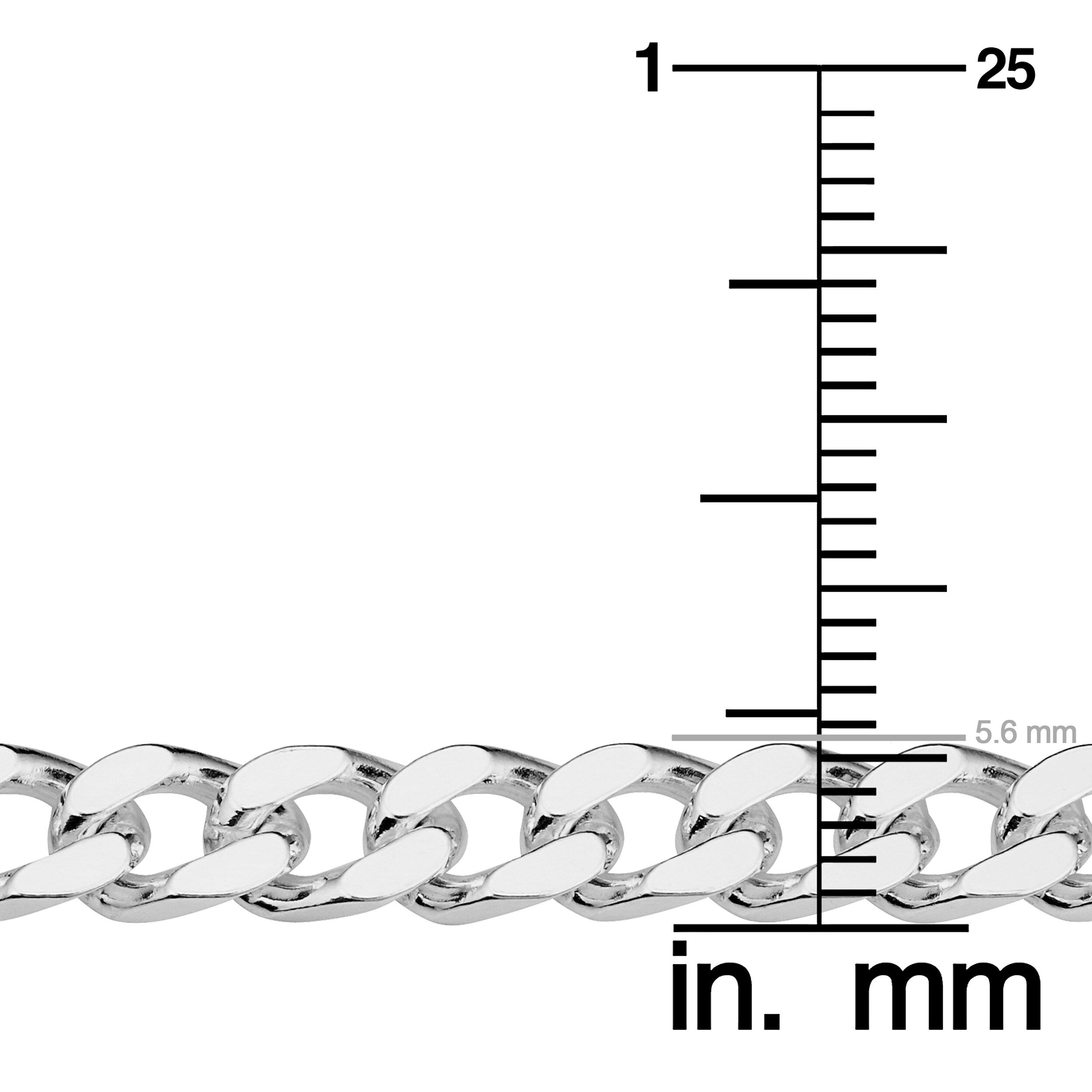 Sterling Silver Classic Curb Link Chain Necklace for Men and Women (2.3, 3.5 or 5.6 millimeters)