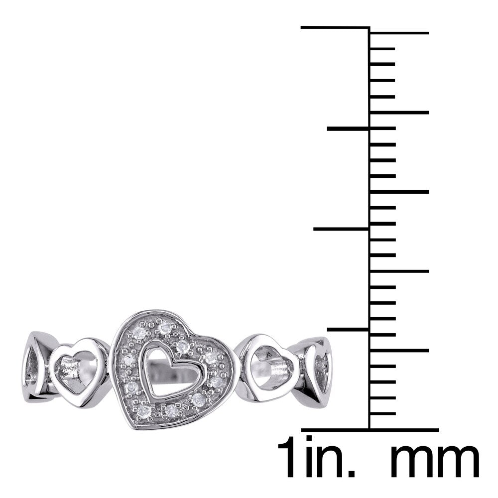 Miadora Sterling Silver Diamond Accent Heart Ring
