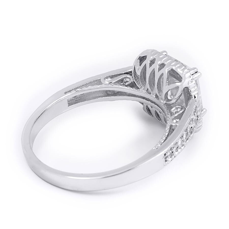 Sterling Silver Princess Cut Cubic Zirconia 2.4 Ct Halo Bridal Ring