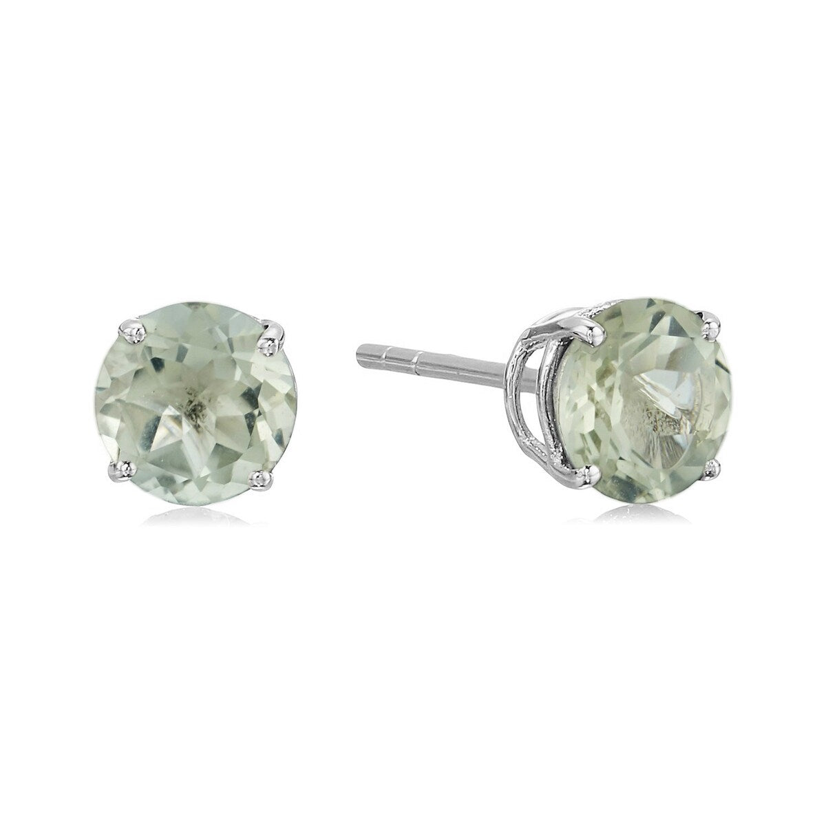 Sterling Silver Round 6mm Gemstone Birthstone Stud Earrings