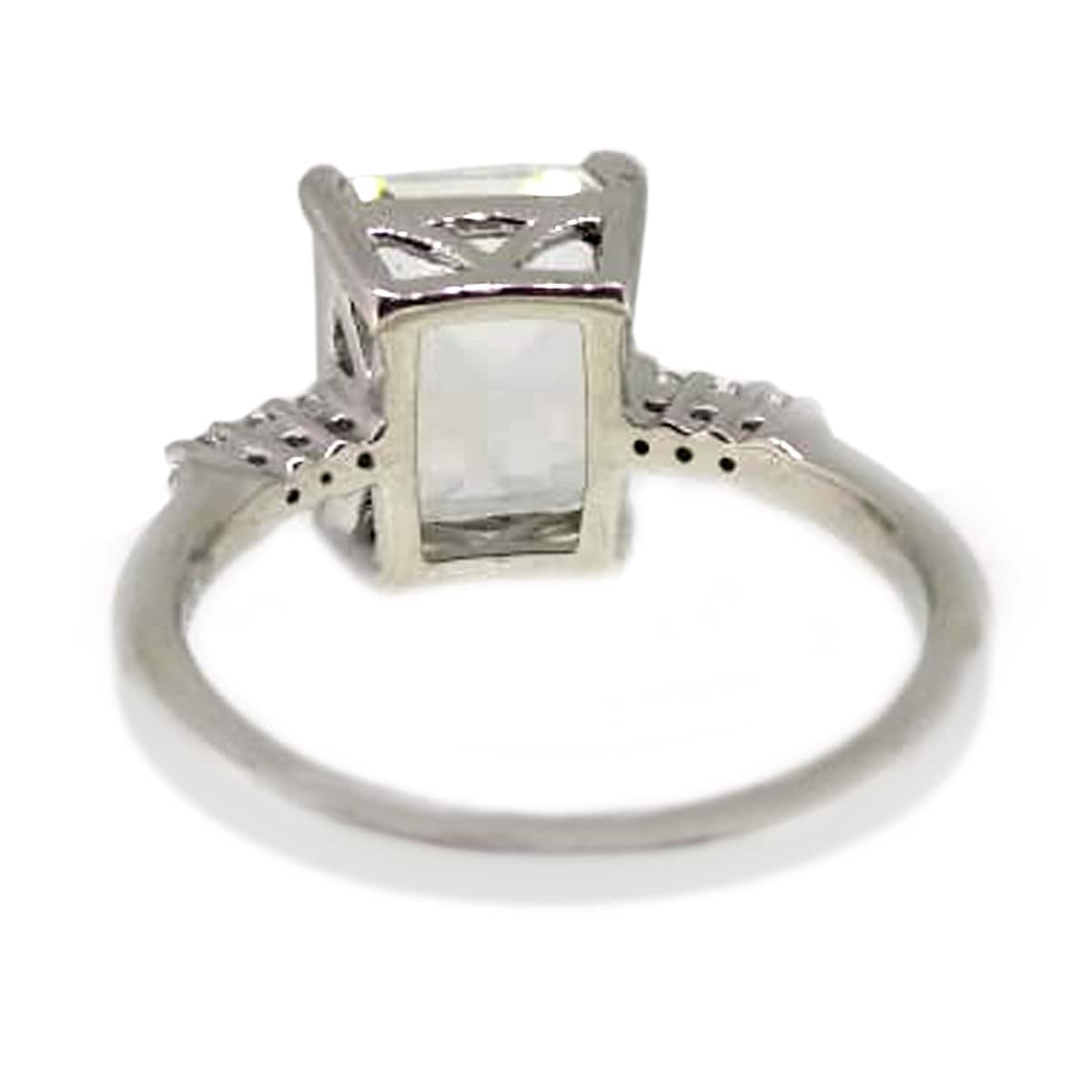 Sterling Silver White Topaz Gemstone Solitaire Ring