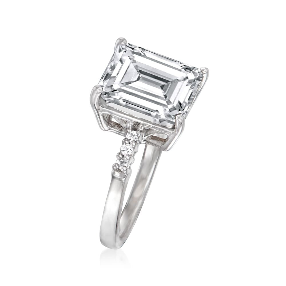Sterling Silver White Topaz Gemstone Solitaire Ring
