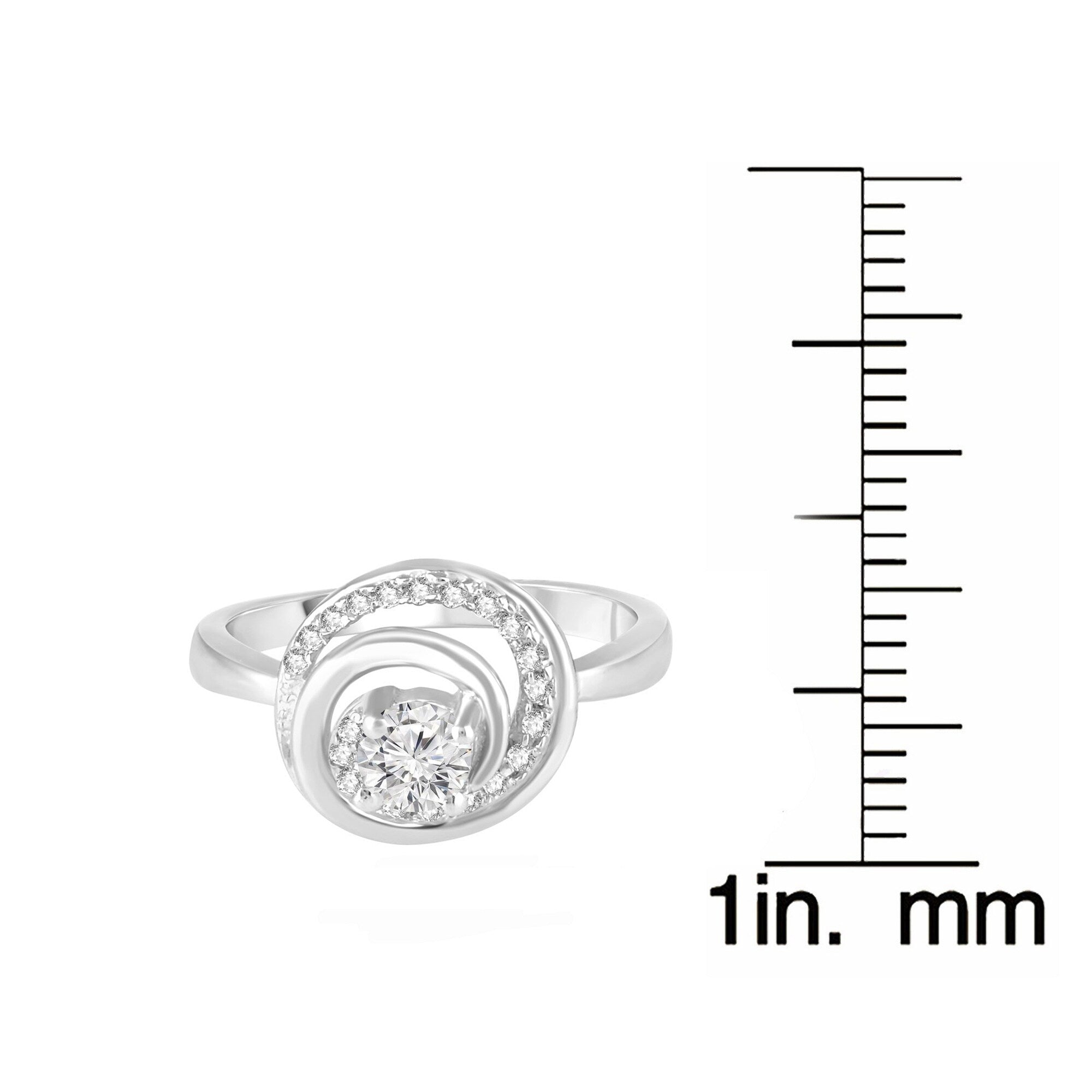 Sterling Silver Round Cut Moissanite and White Topaz Solitaire Ring