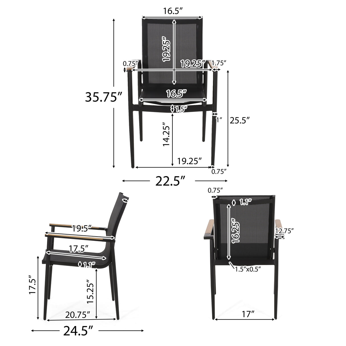 Stetson Mesh and Acacia Wood Outdoor 5 Piece Dining Set by Christopher Knight Home