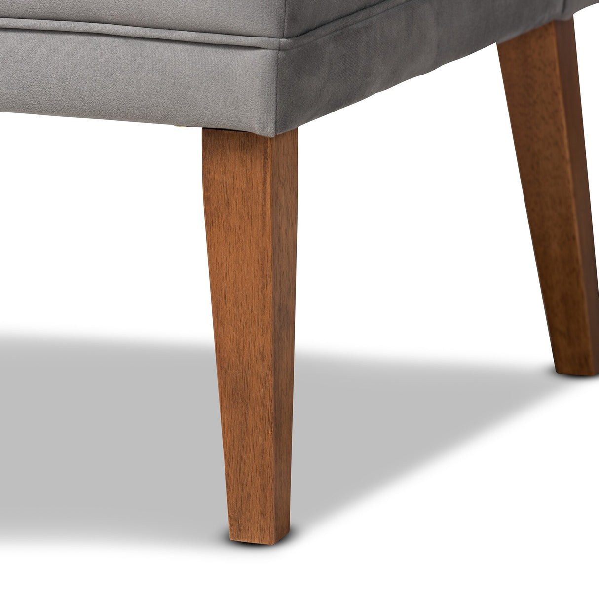Stewart Mid-Century Velvet Dining Nook Banquette Set(2PC)-Grey