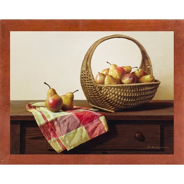 Still Life With Pears-ZHELU49398 Framed Print 18"x24" by Zhen-Huan Lu