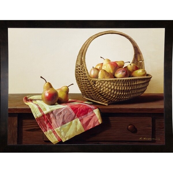Still Life With Pears-ZHELU49398 Framed Print 18"x24" by Zhen-Huan Lu