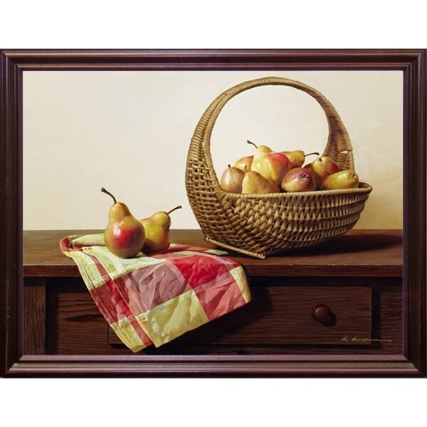 Still Life With Pears-ZHELU49398 Framed Print 18"x24" by Zhen-Huan Lu