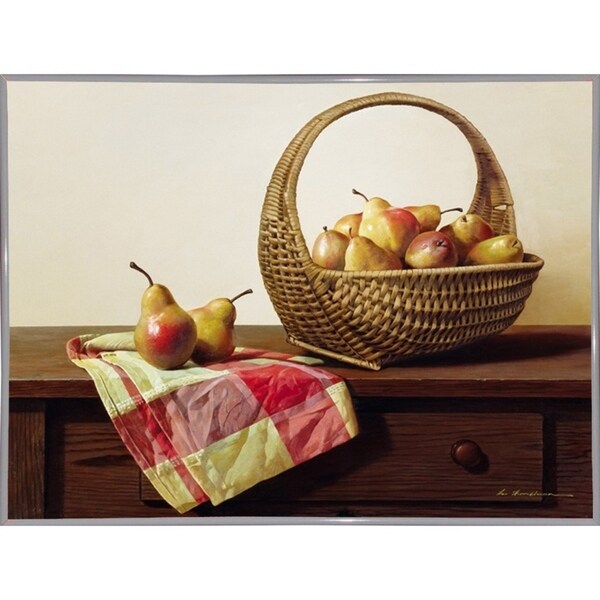 Still Life With Pears-ZHELU49398 Framed Print 18"x24" by Zhen-Huan Lu