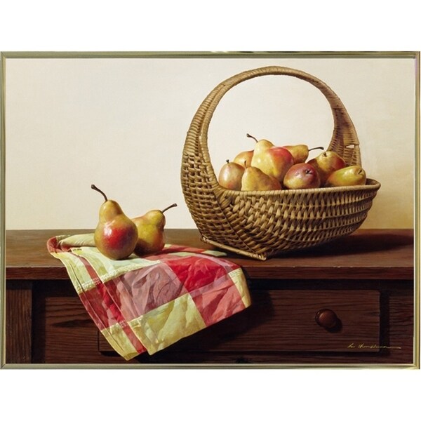 Still Life With Pears-ZHELU49398 Framed Print 18"x24" by Zhen-Huan Lu