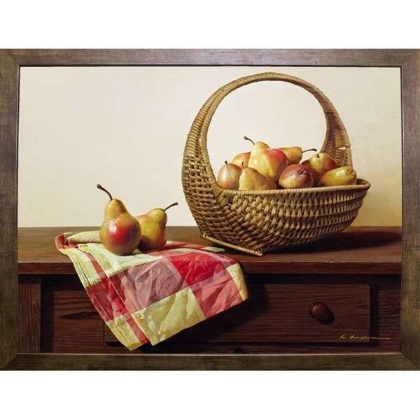 Still Life With Pears-ZHELU49398 Framed Print 18"x24" by Zhen-Huan Lu