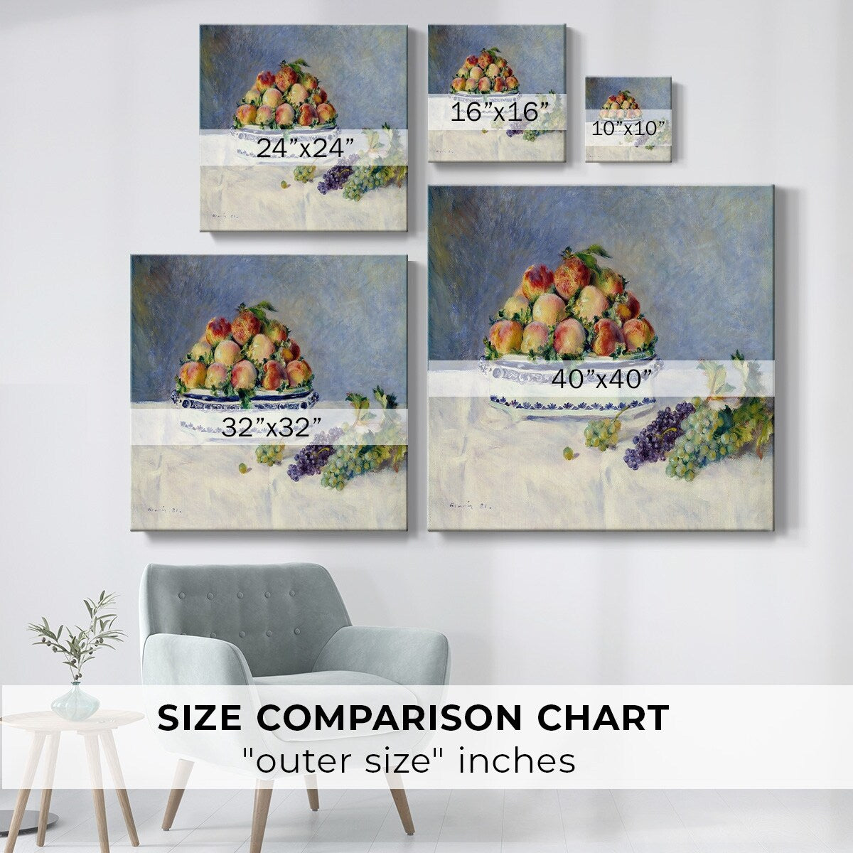 Still Life with Peaches and Grapes-Gallery Wrapped Canvas