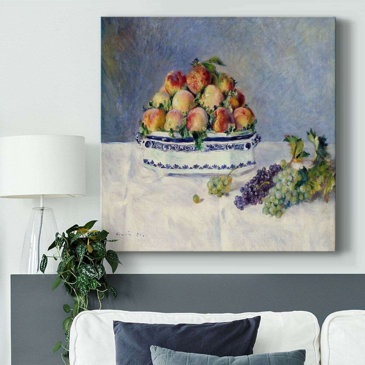 Still Life with Peaches and Grapes-Gallery Wrapped Canvas