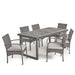 Stillwater Outdoor 6-Seater Acacia Wood Dining Set with Wicker Chairs by Christopher Knight Home