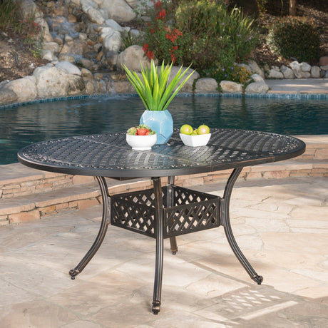 Stock Island Outdoor Oval Dining Table by Christopher Knight Home - 61.00"L x 45.70"W x 28.50"H