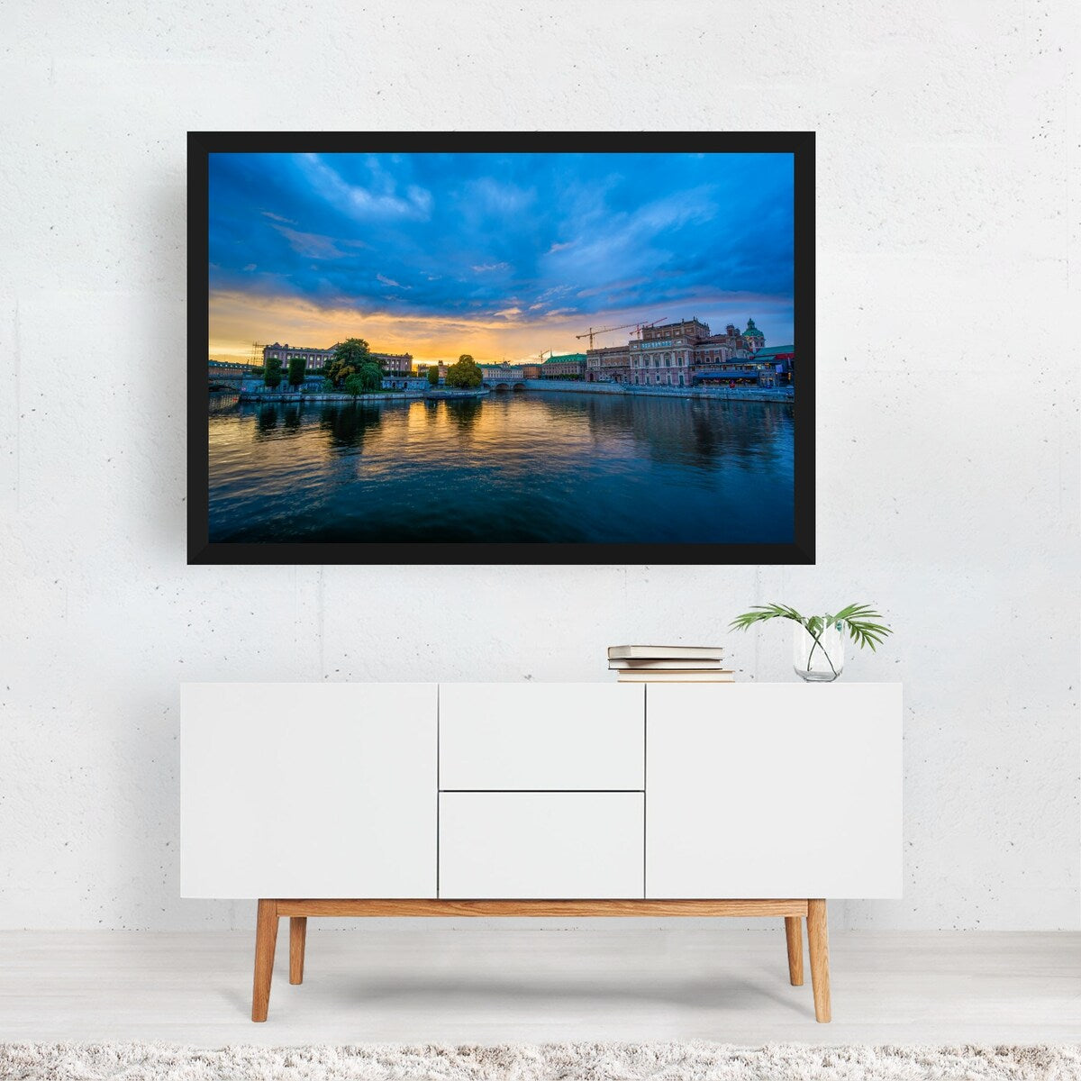 Stockholm Sweden Sunset Helgeandsholmen Photography Art Print/Poster