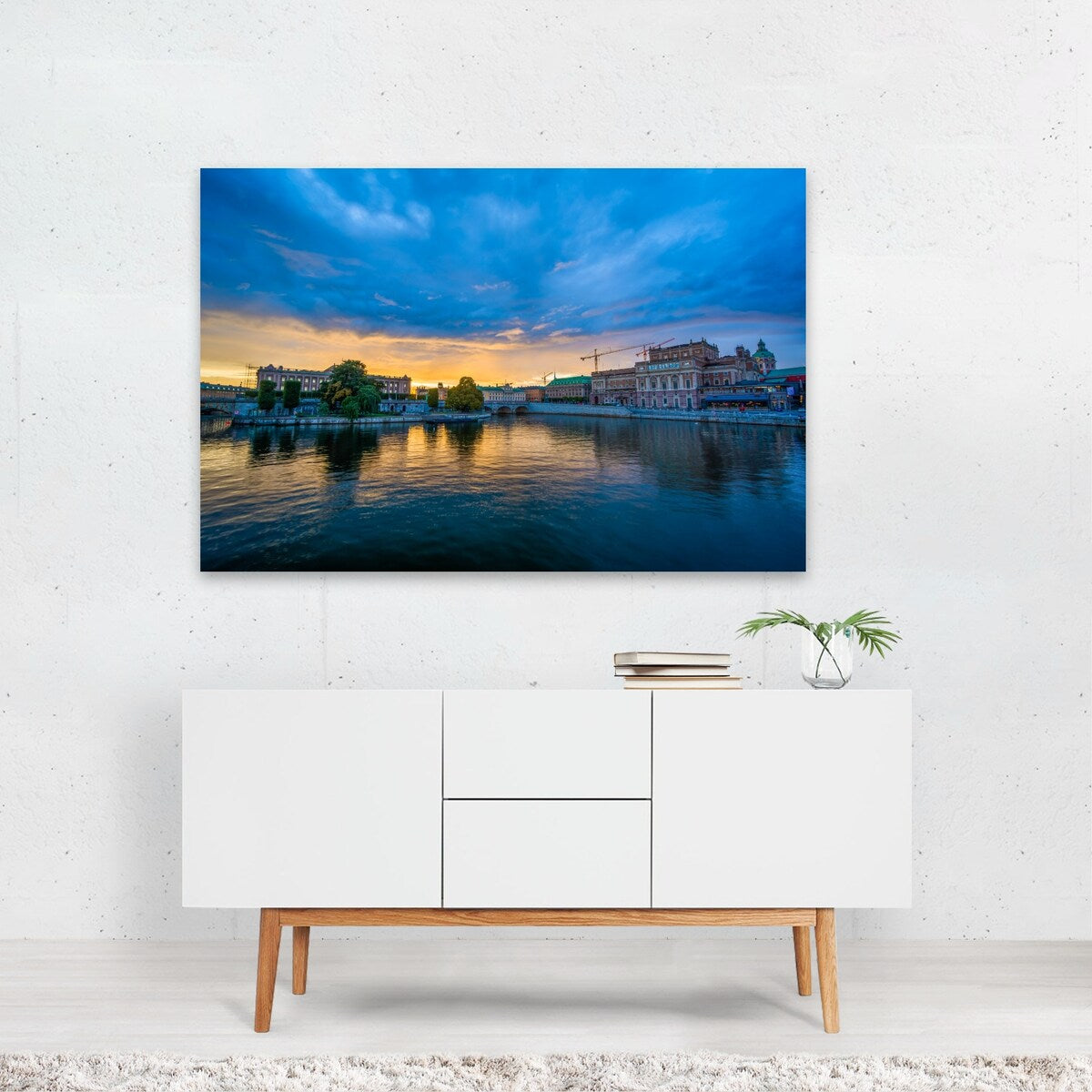 Stockholm Sweden Sunset Helgeandsholmen Photography Art Print/Poster