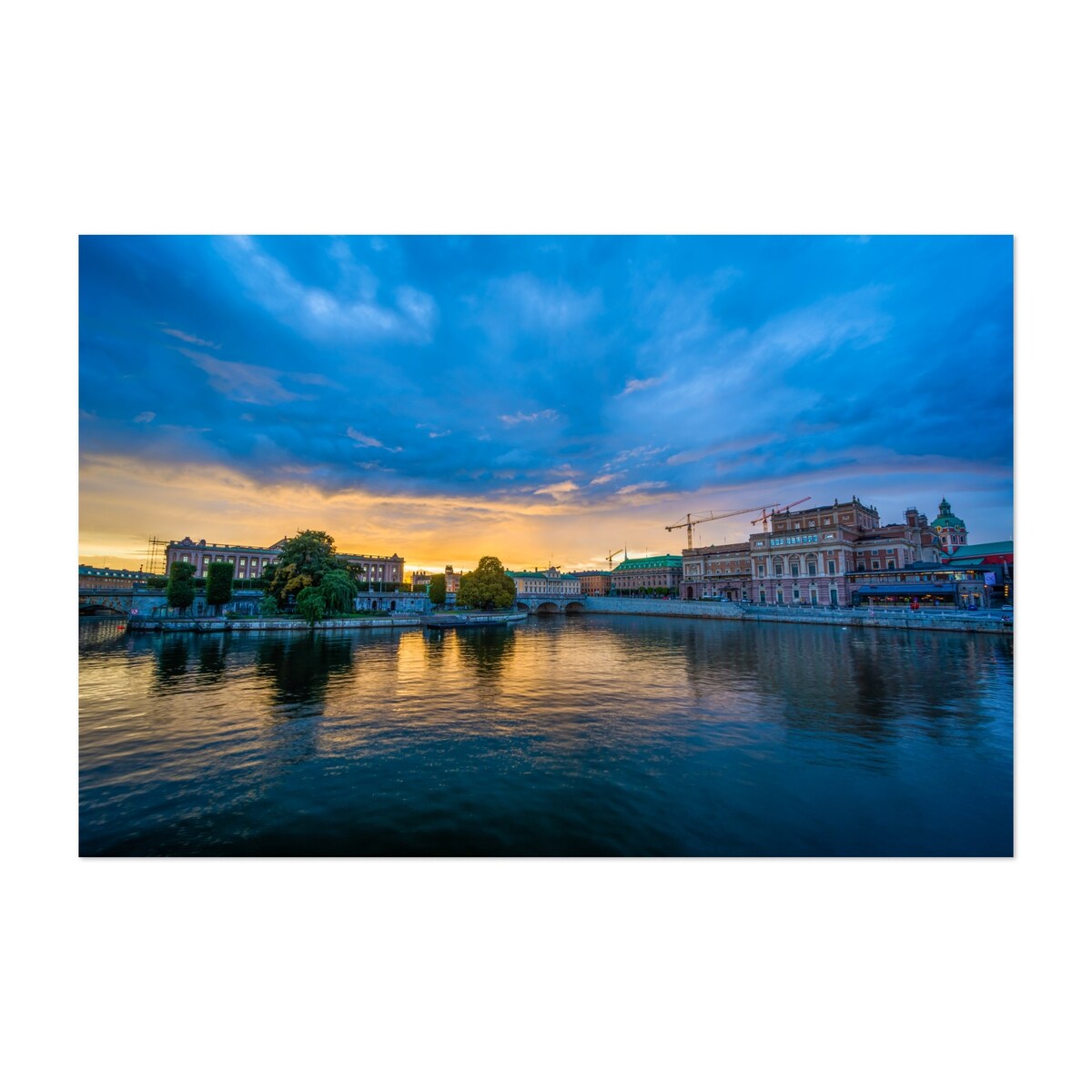 Stockholm Sweden Sunset Helgeandsholmen Photography Art Print/Poster