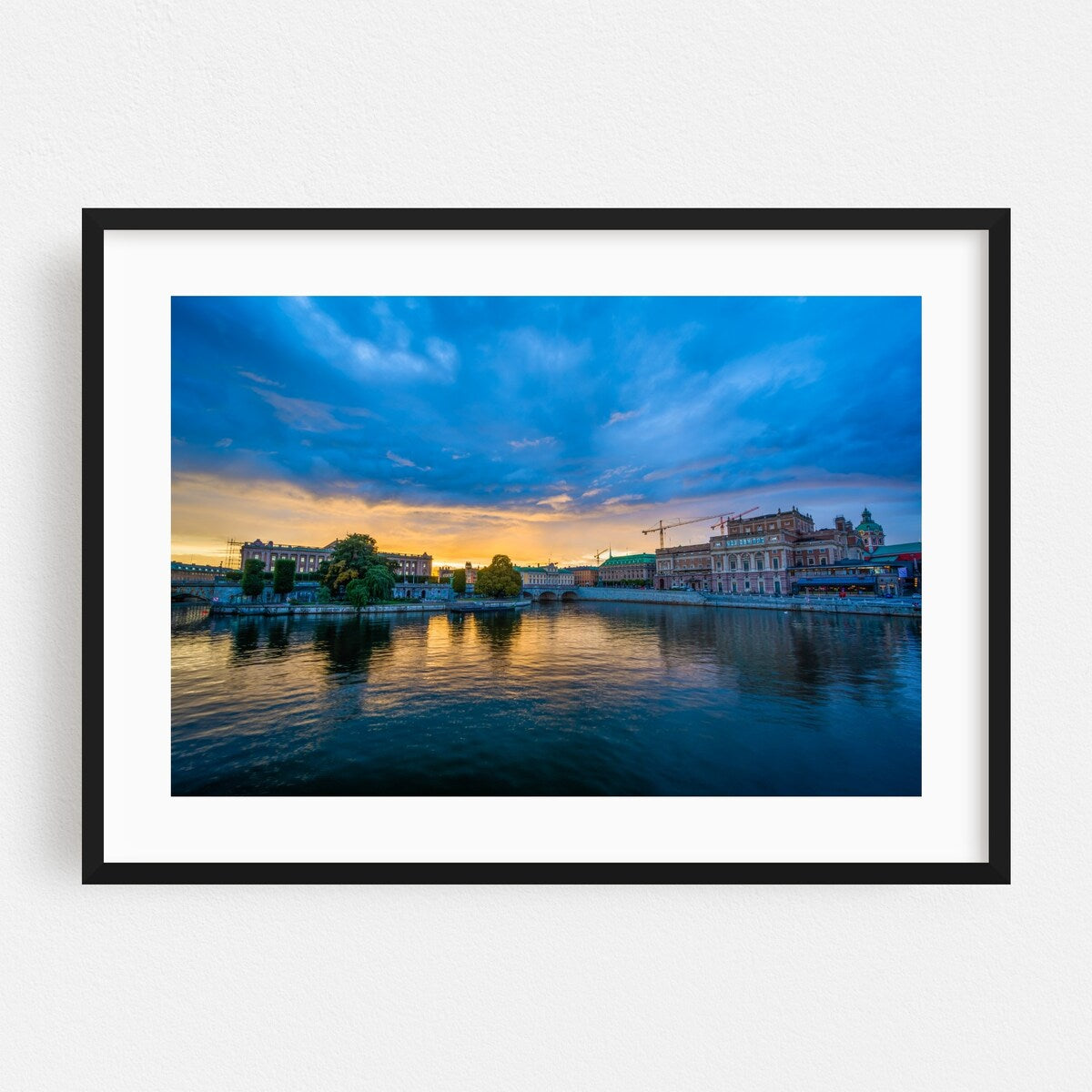Stockholm Sweden Sunset Helgeandsholmen Photography Art Print/Poster