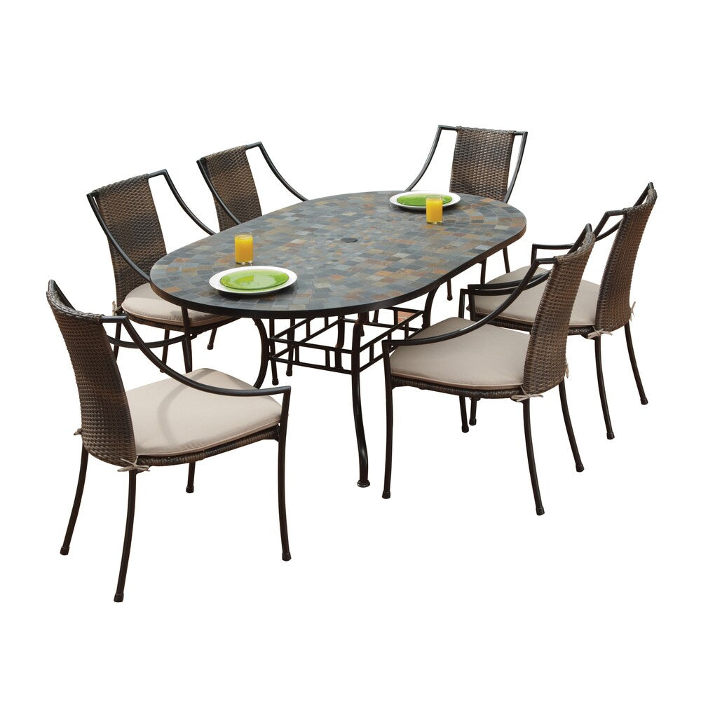 Stone Harbor Table and Laguna Arm Chairs 7-piece Dining Set by Home Styles