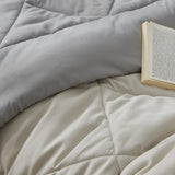 Stone Taupe/Alloy Reversible Twin XL Comforter