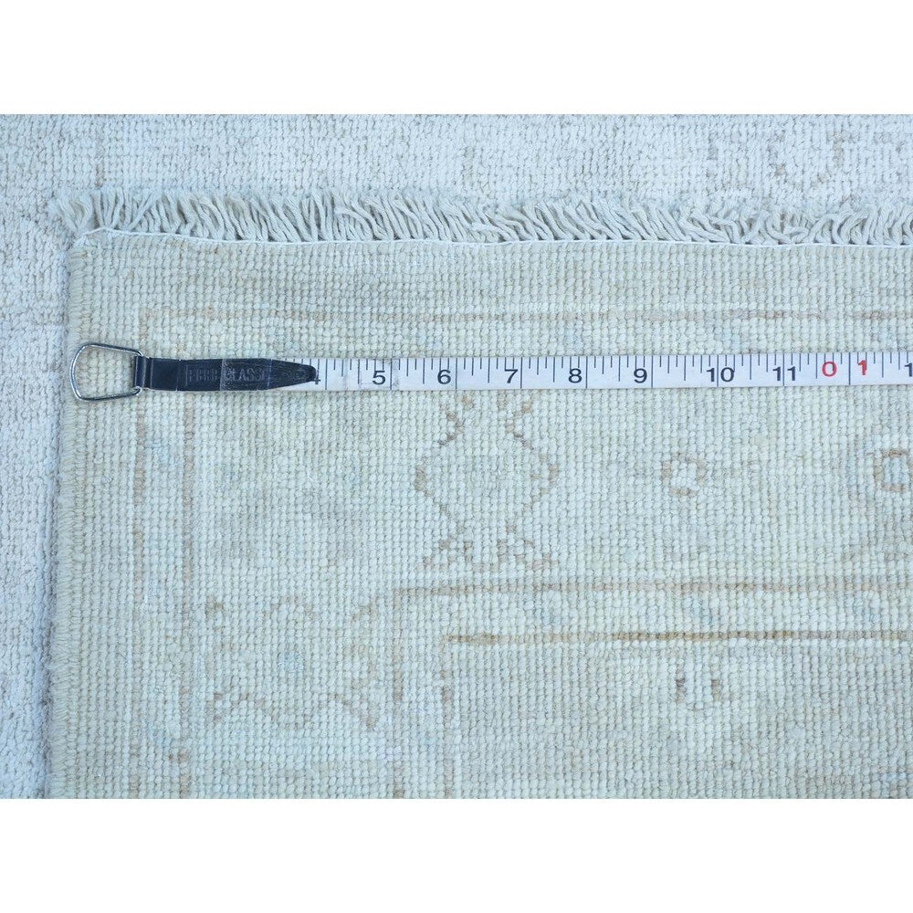 Stone Wash Oushak Handmade Pure Wool Oriental Runner Rug