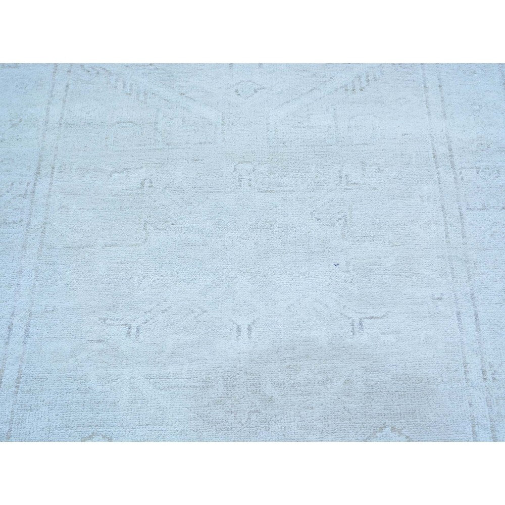 Stone Wash Oushak Handmade Pure Wool Oriental Runner Rug