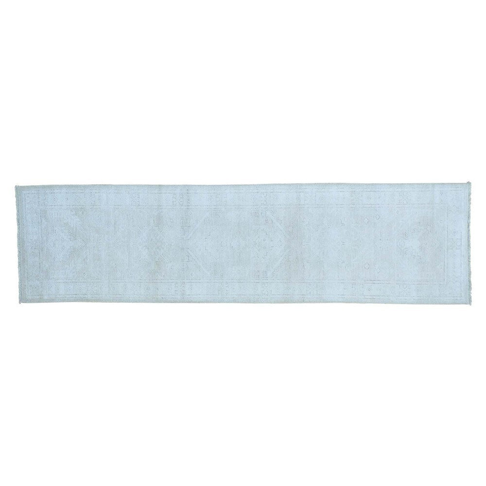 Stone Wash Oushak Handmade Pure Wool Oriental Runner Rug