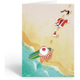 Stonehouse Collection | Running to Surf Santa Funny Beach | Beach Christmas Cards 18 Cards and 19 Envelopes (Surfs Up Santa)