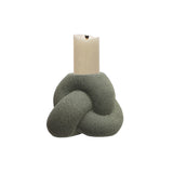 Stoneware Tealight/Taper Holder - 4.8"L x 3.1"W x 3.9"H