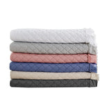 Stonewashed Super Soft Diamond Stitched with Ruffle Border Embroidered Quilt Set White