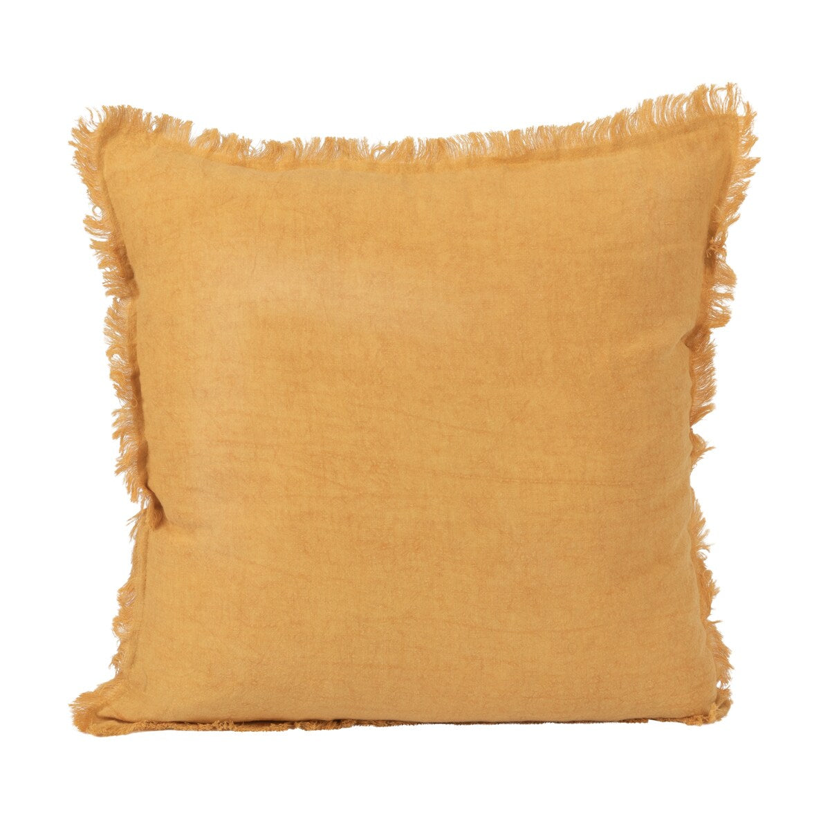 Stonewashed Linen Pillow with Fringe