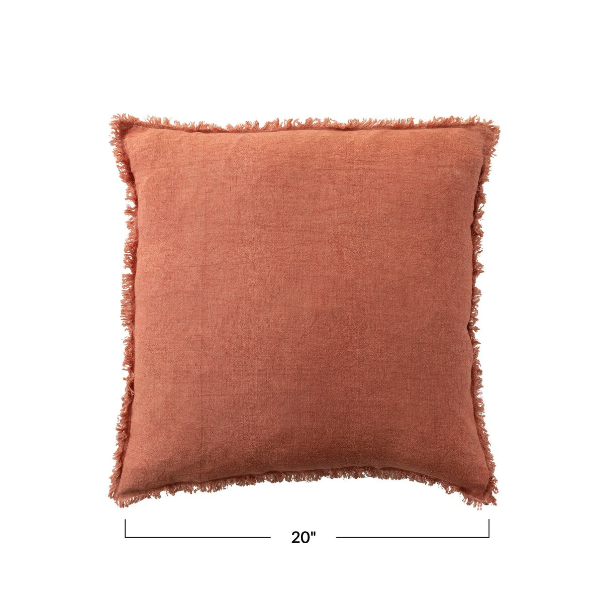 Stonewashed Linen Pillow with Fringe