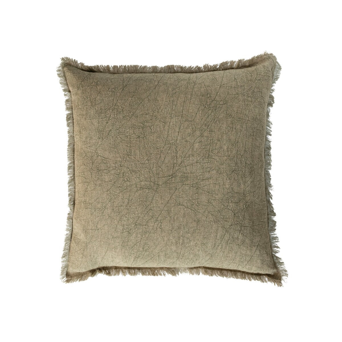 Stonewashed Linen Pillow with Fringe