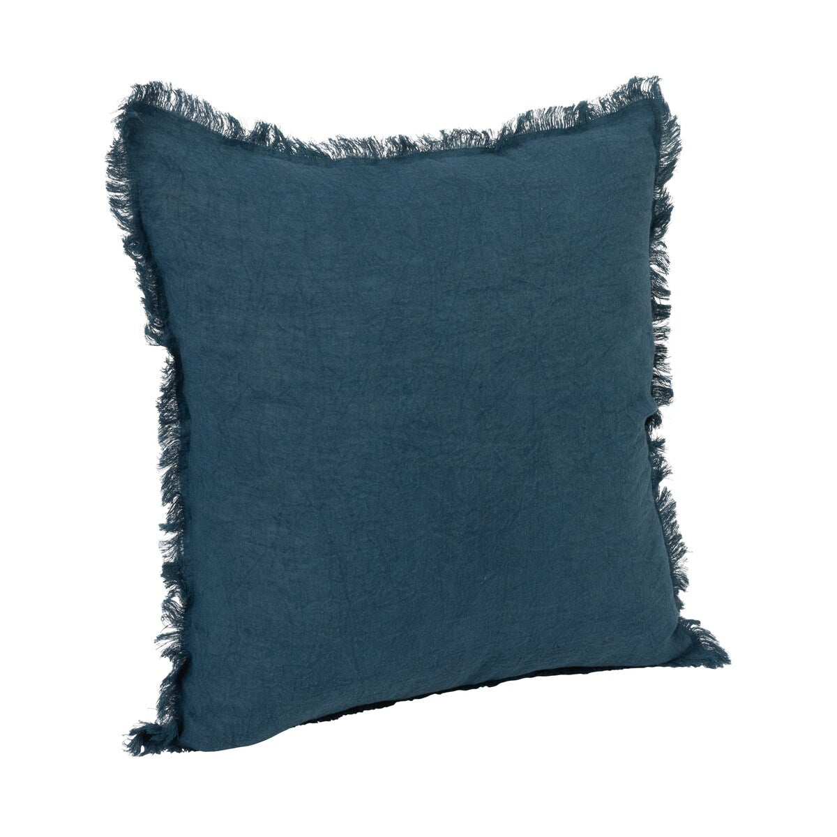 Stonewashed Linen Pillow with Fringe