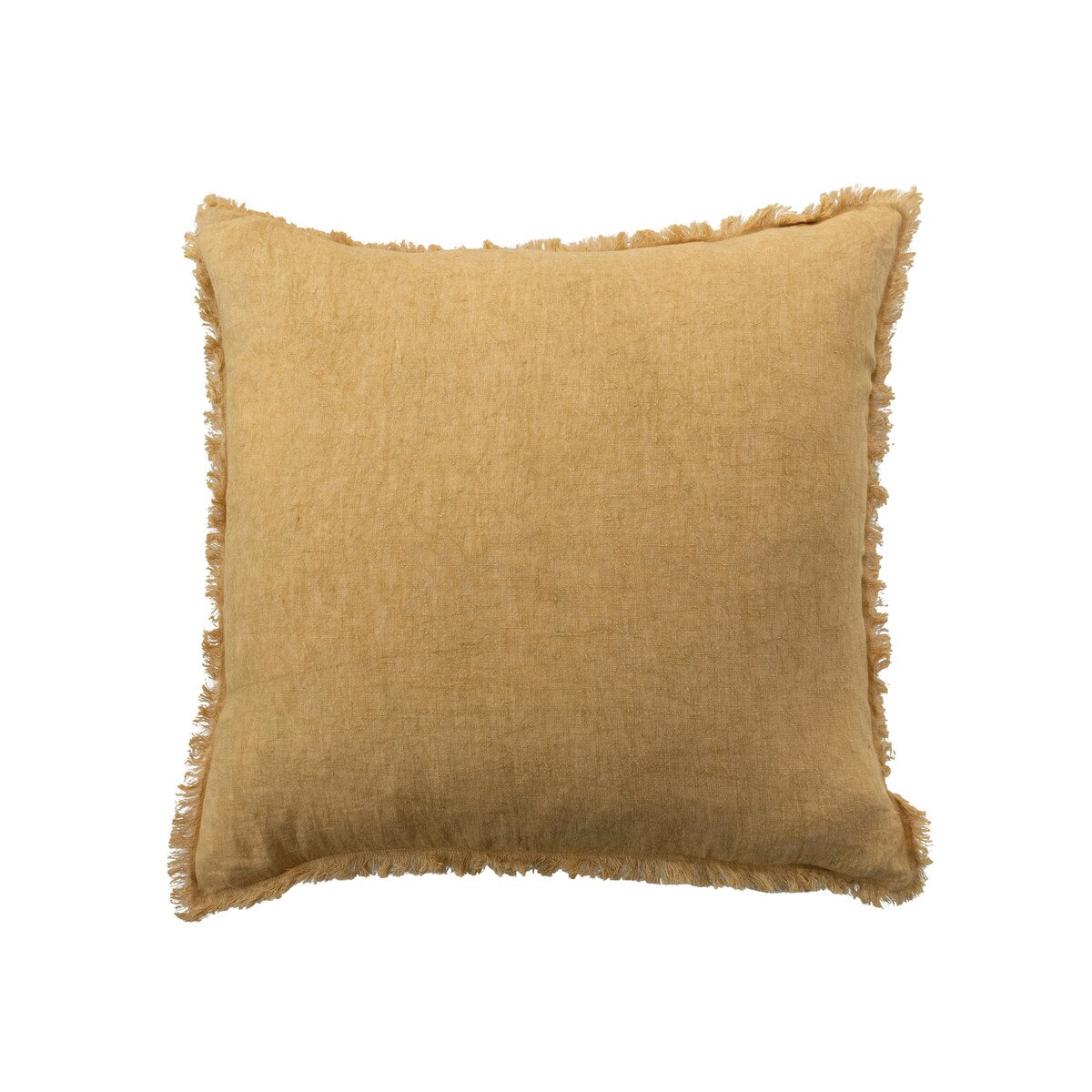 Stonewashed Linen Pillow with Fringe