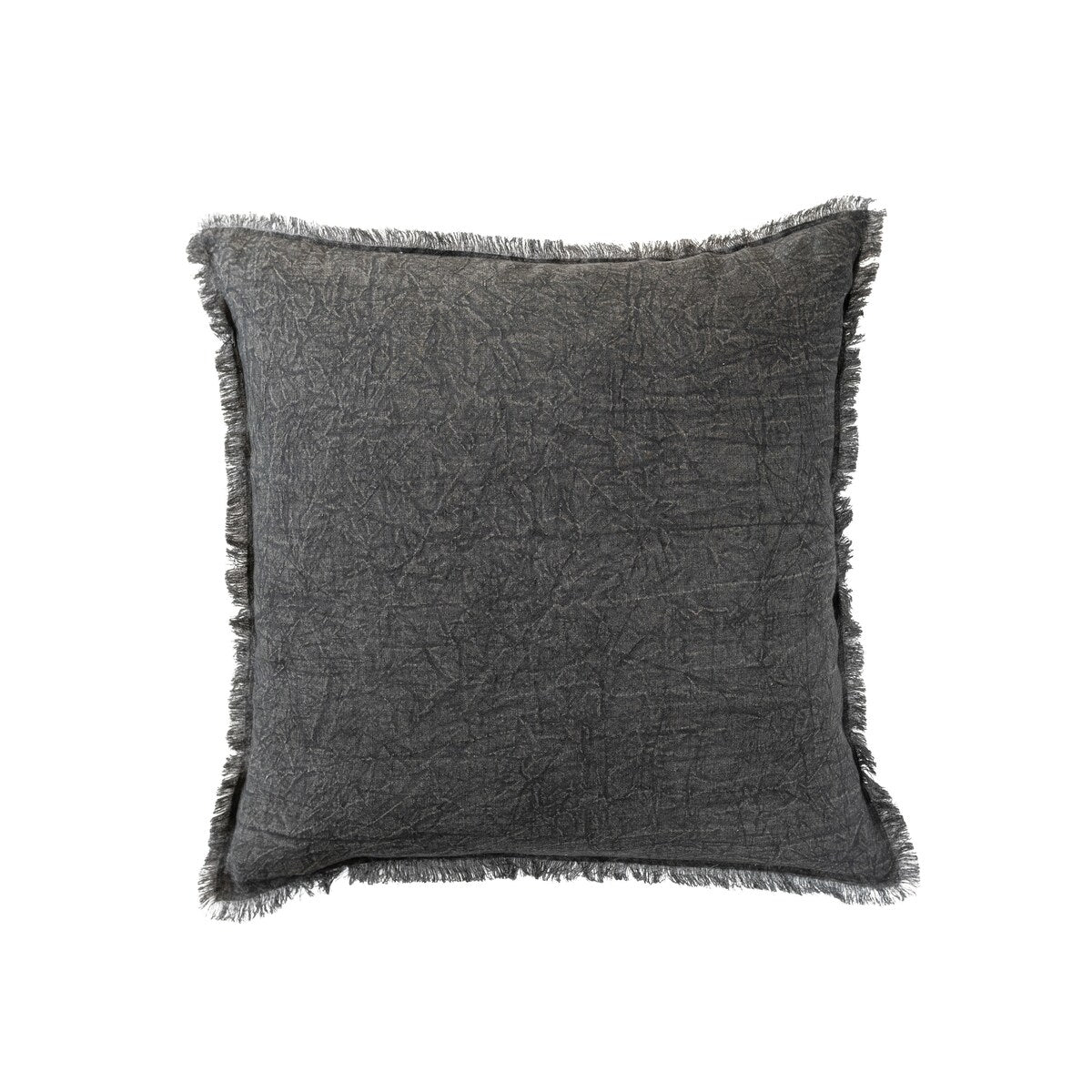 Stonewashed Linen Pillow with Fringe