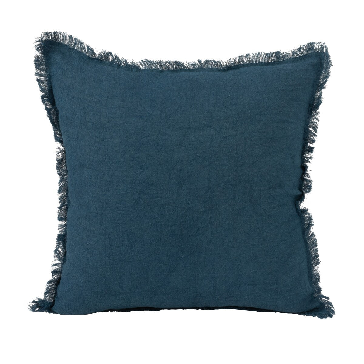 Stonewashed Linen Pillow with Fringe