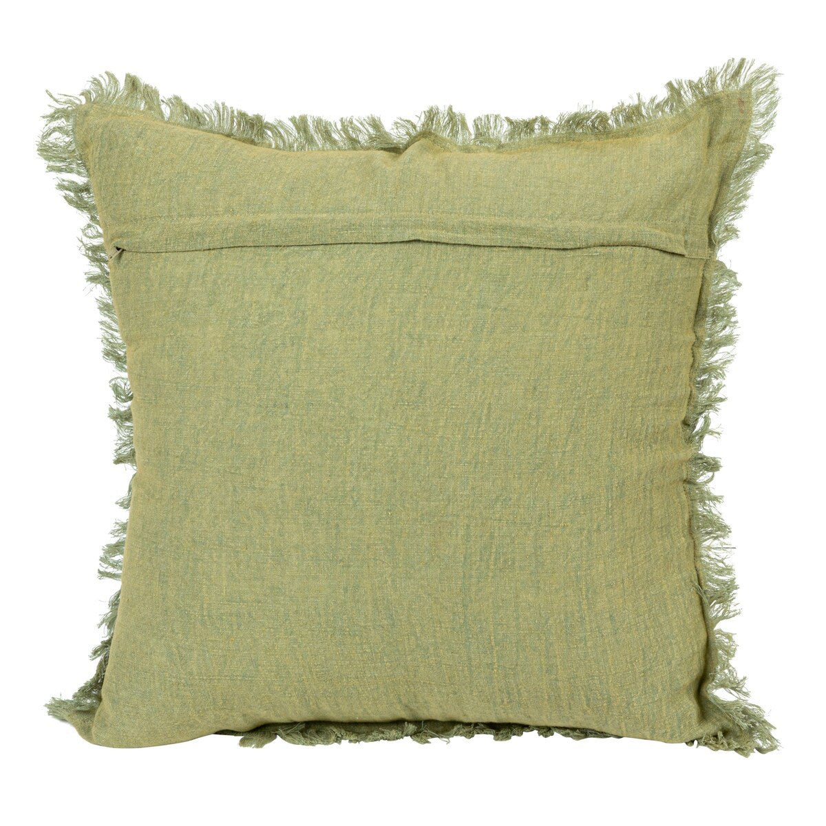 Stonewashed Linen Pillow with Fringe