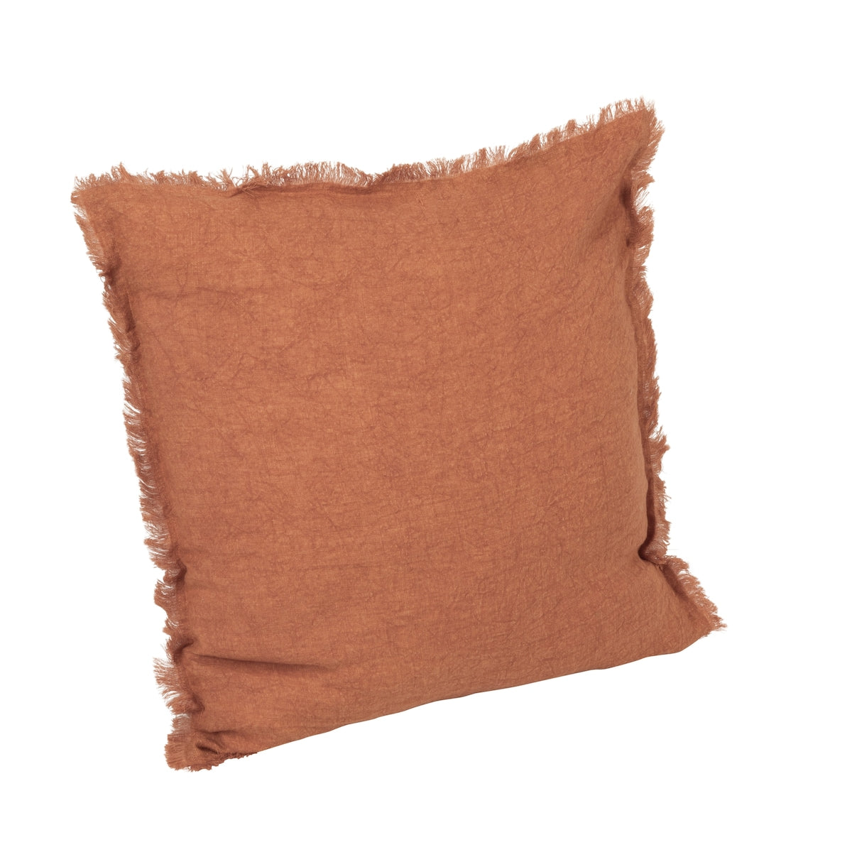 Stonewashed Linen Pillow with Fringe
