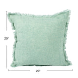 Stonewashed Linen Pillow with Fringe
